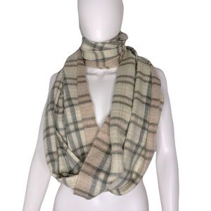 Plaid Pink,Gray and Beige Loft Scarf